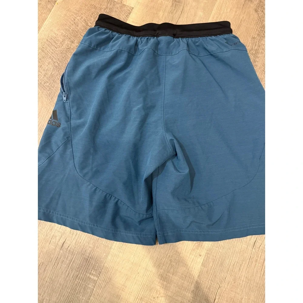 Adidas Aeroready Training Shorts - Blue/Teal - Men's Small -‎ Zipper Pocket